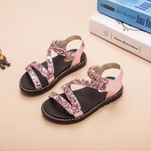 Παιδικά σανδάλια γυαλιστερά για τα κορίτσια σε τέσσερα χρώματα