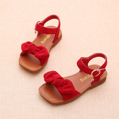 Παιδικά σανδάλια για κορίτσια με κορδέλα σε τρία χρώματα