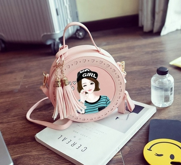 Μικρή παιδική στρογγυλή τσάντα  για κορίτσια