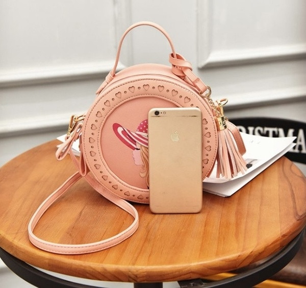 Μικρή παιδική στρογγυλή τσάντα  για κορίτσια