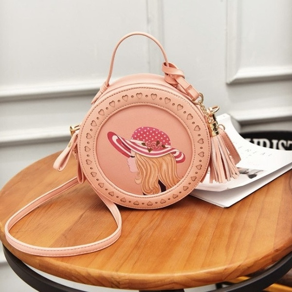 Μικρή παιδική στρογγυλή τσάντα  για κορίτσια