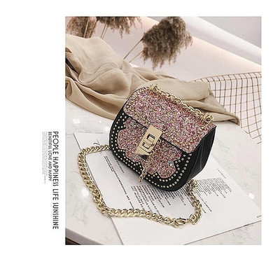 Παιδική μοντέρνα τσάντα με αλυσίδα και διακοσμητικές πέτρες