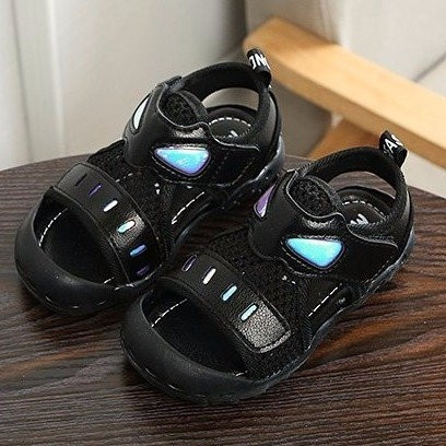 Sandale confortabile casual pentru copii pentru fete alb-negru