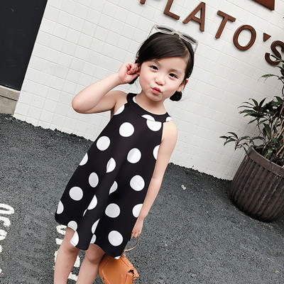 Ежедневна детска рокля широк модел на точки 