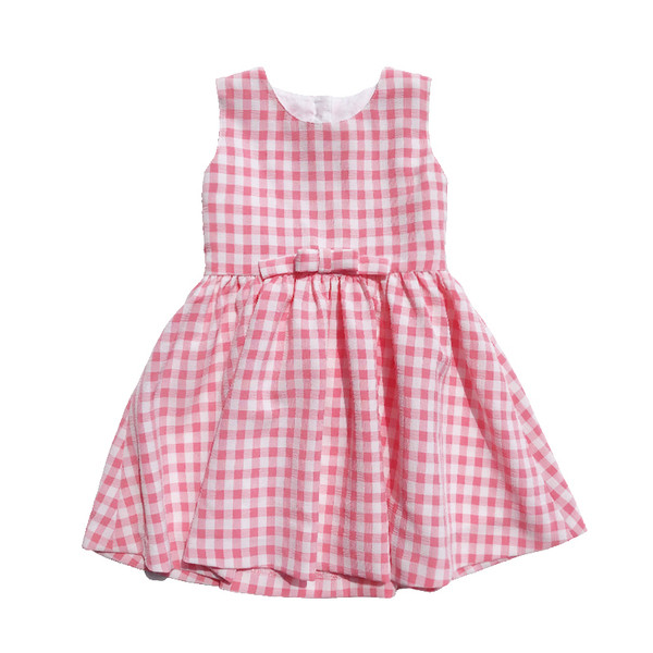 Карирана детска рокля с гол гръб в два цвята 