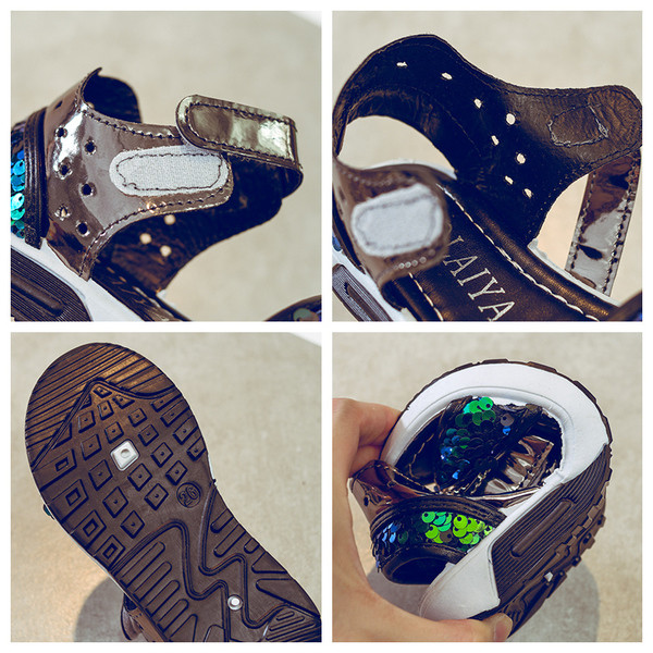 Παιδικά σανδάλια για κορίτσια με πούλιες σε τρία χρώματα