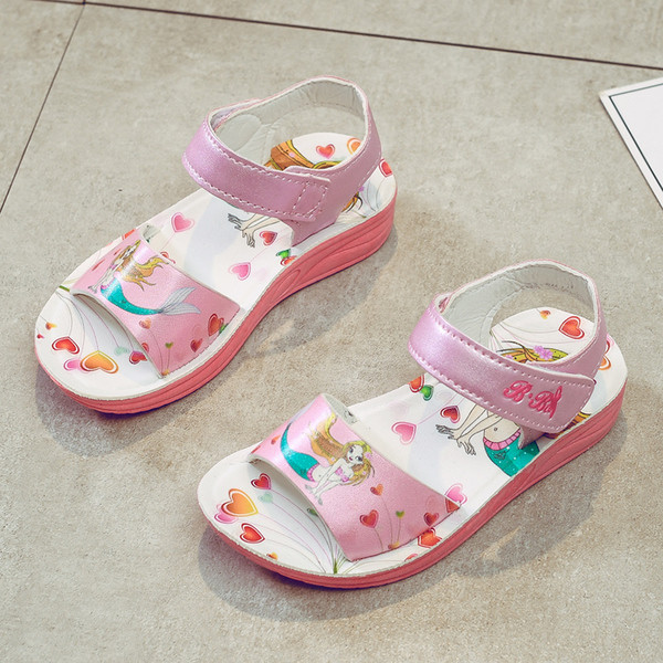 Sandale pentru copii roz pentru fete cu aplicatie