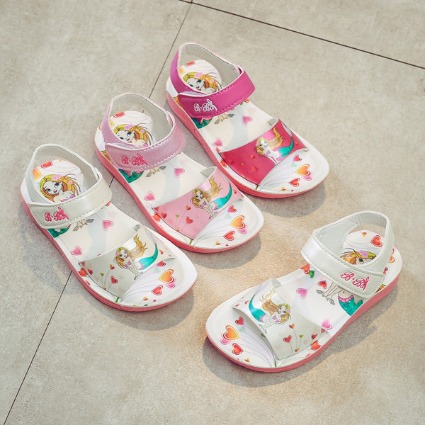 Sandale pentru copii roz pentru fete cu aplicatie