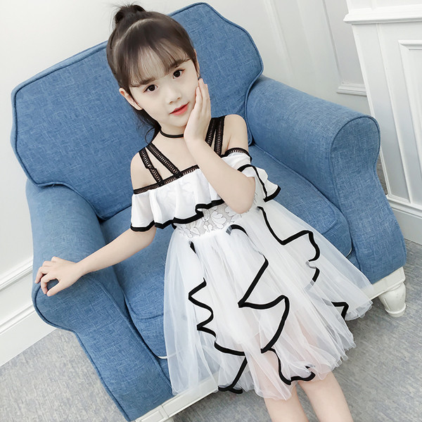 Rochie moderna pentru copii cu tul in doua culori