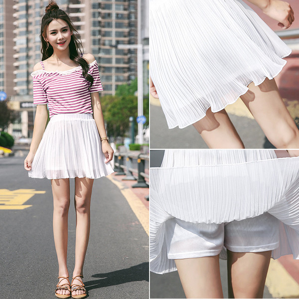 Fusta scurta dama in doua culori