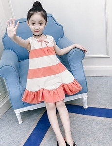 Ежедневна детска рокля широк модел в два цвята 