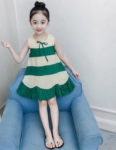 Ежедневна детска рокля широк модел в два цвята 