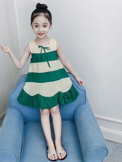 Ежедневна детска рокля широк модел в два цвята 