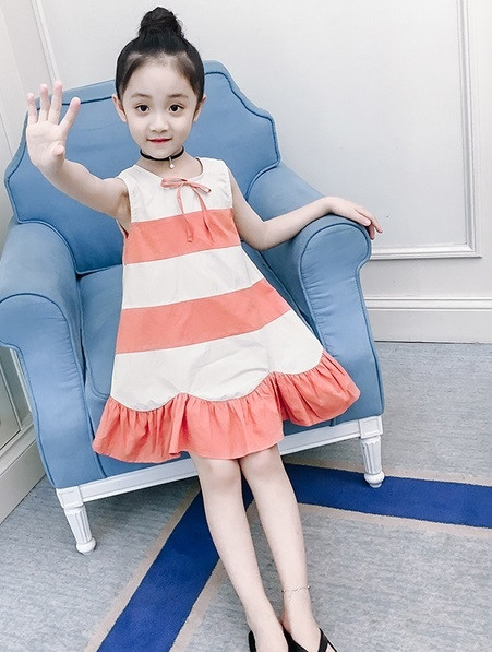 Ежедневна детска рокля широк модел в два цвята 