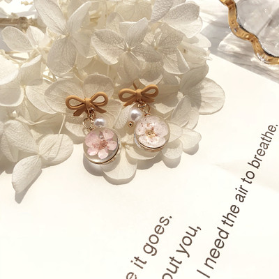 Γυναικεία σκουλαρίκια με κορδέλα και floral μοτίβα σε διάφορα χρώματα