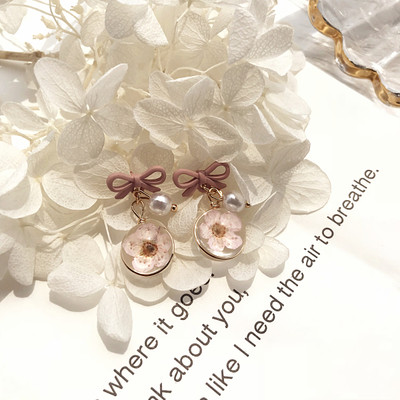 Γυναικεία σκουλαρίκια με κορδέλα και floral μοτίβα σε διάφορα χρώματα