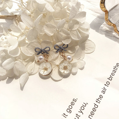 Γυναικεία σκουλαρίκια με κορδέλα και floral μοτίβα σε διάφορα χρώματα