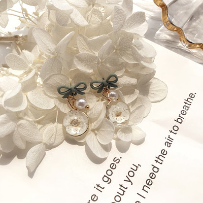 Γυναικεία σκουλαρίκια με κορδέλα και floral μοτίβα σε διάφορα χρώματα