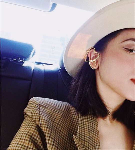 Cercel de dama modern in doua culori - Heart