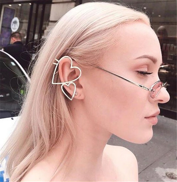 Cercel de dama modern in doua culori - Heart