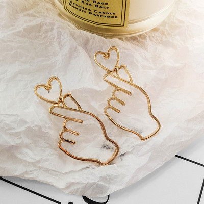 Cercei moderni de dama in doua culori