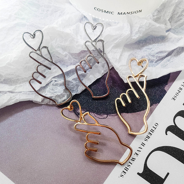 Cercei moderni de dama in doua culori