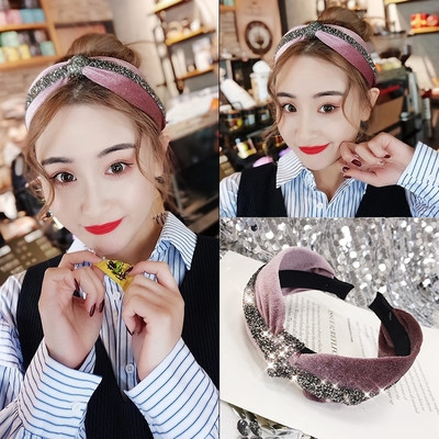 Banda de păr elegantă pentru femei, cu efect strălucitor