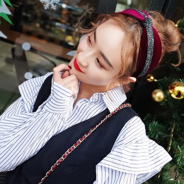 Banda de păr elegantă pentru femei, cu efect strălucitor