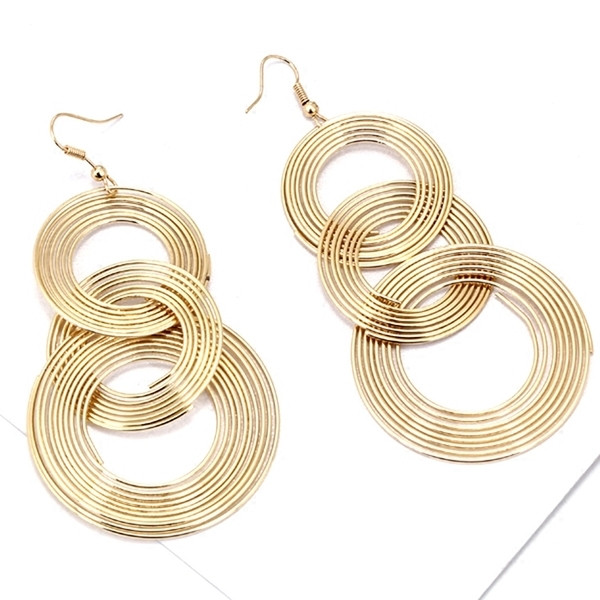 Cercei eleganti de dama in doua culori