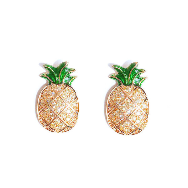 Cercei dama in doua culori - Ananas