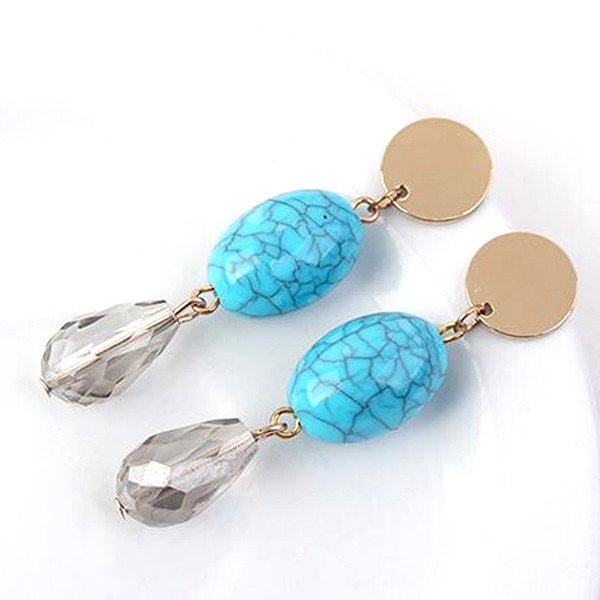 Γυναικεία σκουλαρίκια με πέτρα και κρύσταλλο