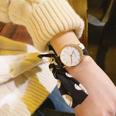 Ceas modern de dama cu curea din material textil