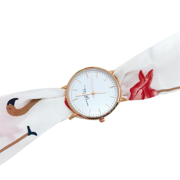 Ceas modern de dama cu curea din material textil