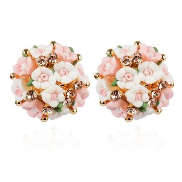 Γυναικεία σκουλαρίκια με πέτρες σε σχήμα λουλουδιού