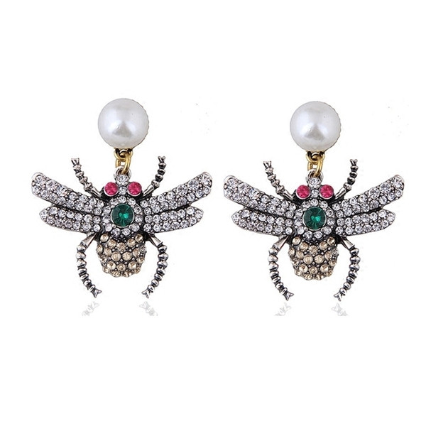 Cercei mici de dama cu pietre si perle