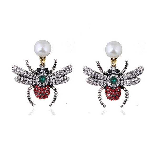 Cercei mici de dama cu pietre si perle