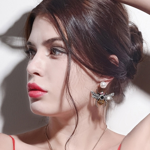 Cercei mici de dama cu pietre si perle