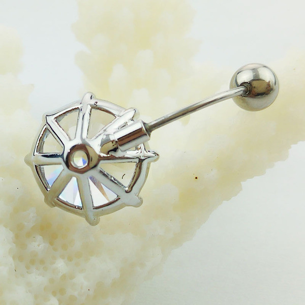 Cercei de dama pentru buric cu piatra in 2 culori