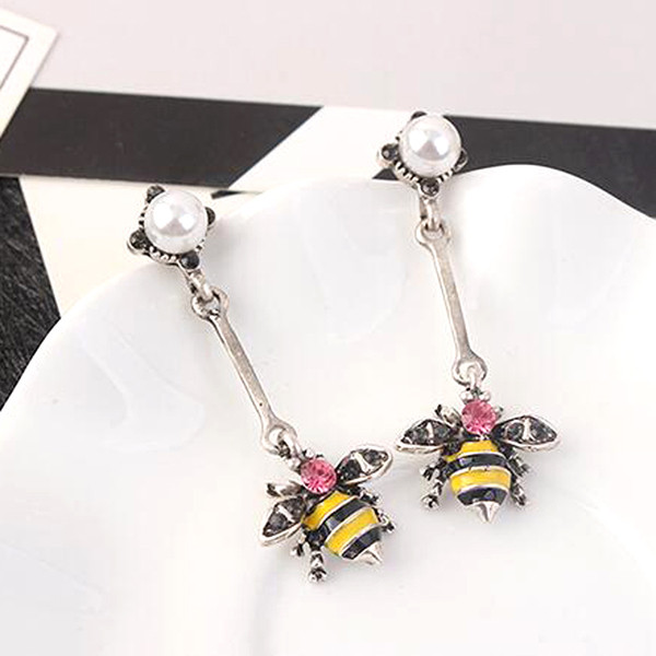 Cercei lungi de dama cu motiv in mai multe culori