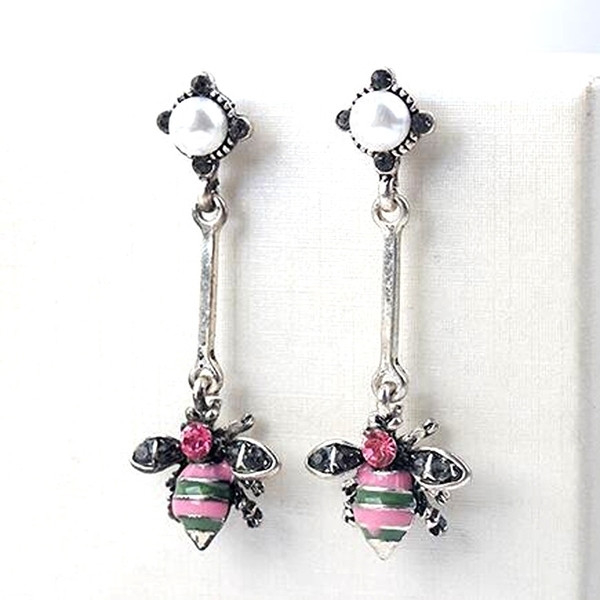 Cercei lungi de dama cu motiv in mai multe culori