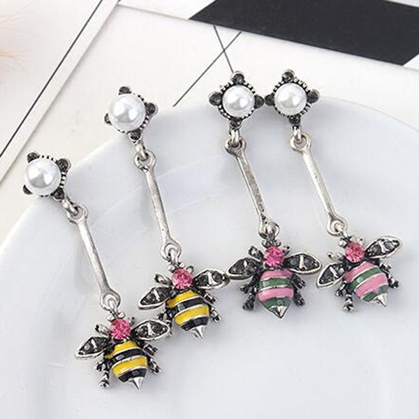 Cercei lungi de dama cu motiv in mai multe culori