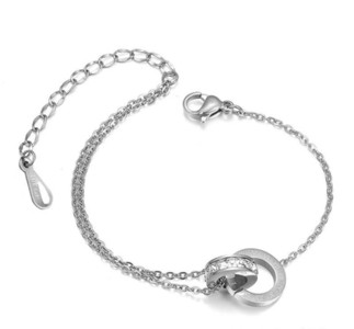 Bratara subtire delicata cu pietre decorative in doua culori