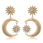 Cercei de dama cu pietre in doua culori