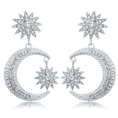 Cercei de dama cu pietre in doua culori