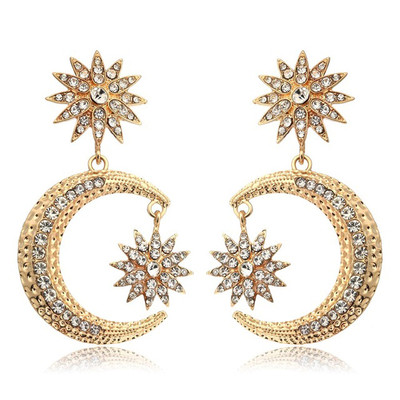 Cercei de dama cu pietre in doua culori