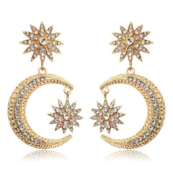 Cercei de dama cu pietre in doua culori