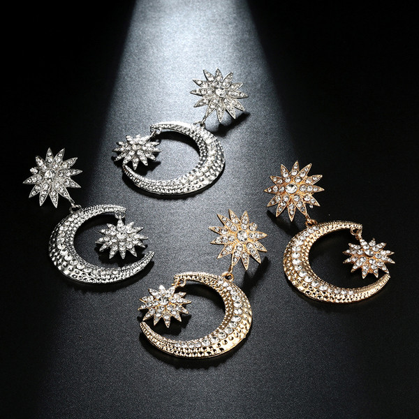 Cercei de dama cu pietre in doua culori