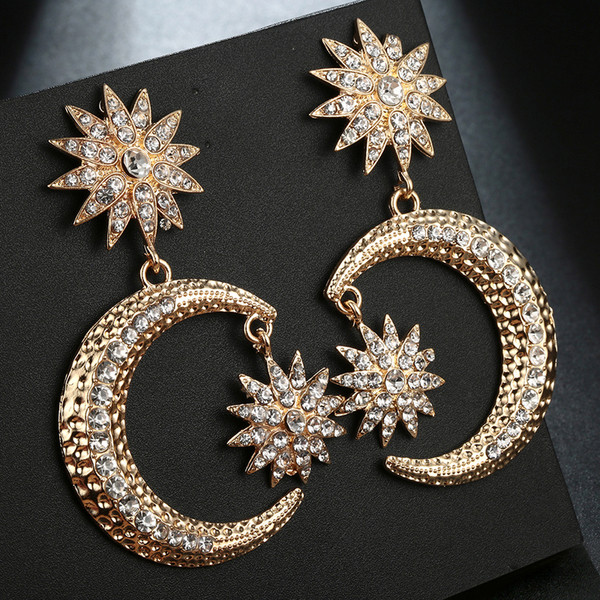 Cercei de dama cu pietre in doua culori