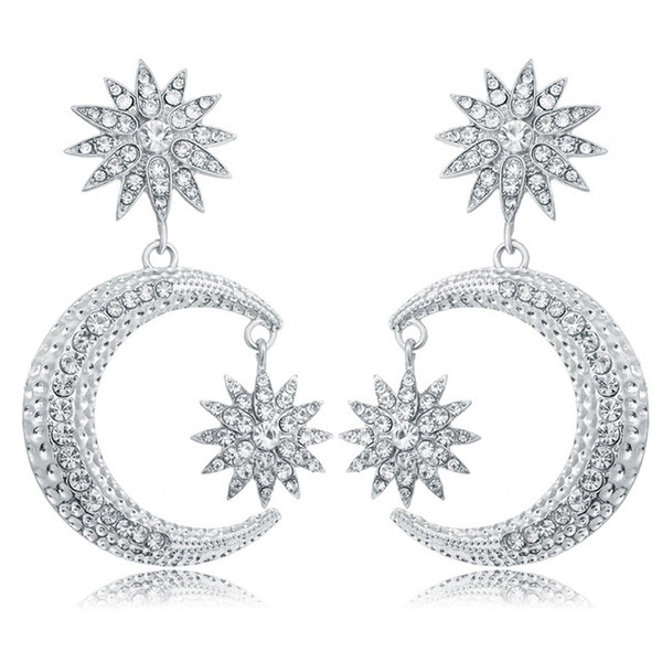 Cercei de dama cu pietre in doua culori