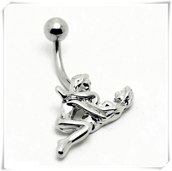 Cercel buric dama - argintiu